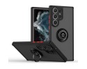 Funda Mate con Borde Negro y Anillo Giratorio 360 para Samsung Galaxy S24 Ultra 5G
