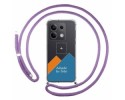 Personaliza tu Funda Colgante Transparente para Xiaomi Redmi Note 13 5G con Cordon Morado Dibujo Personalizada