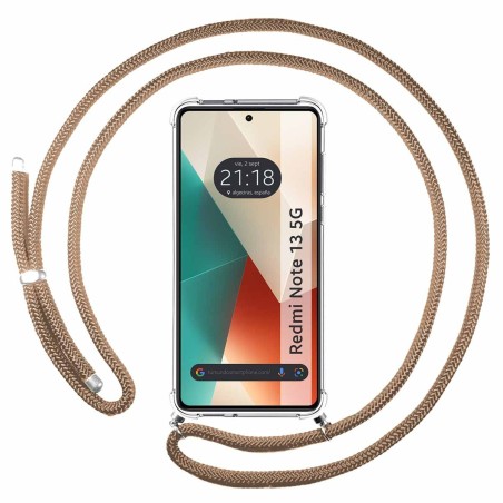 Funda Colgante Transparente para Xiaomi Redmi Note 13 5G con Cordon Camel