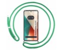 Funda Colgante Transparente para Xiaomi Redmi Note 13 5G con Cordon Verde Agua