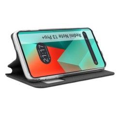 Funda Libro Soporte con Ventana para Xiaomi Redmi Note 13 Pro+ Plus 5G color Negra 2