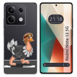 Funda Silicona Transparente para Xiaomi Redmi Note 13 5G diseño Avestruz Dibujos