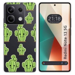 Funda Silicona Transparente para Xiaomi Redmi Note 13 5G diseño Cactus Dibujos