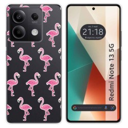 Funda Silicona Transparente para Xiaomi Redmi Note 13 5G diseño Flamenco Dibujos
