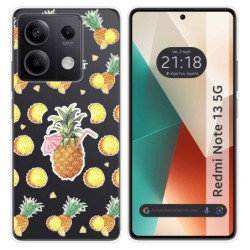 Funda Silicona Transparente para Xiaomi Redmi Note 13 5G diseño Piña Dibujos