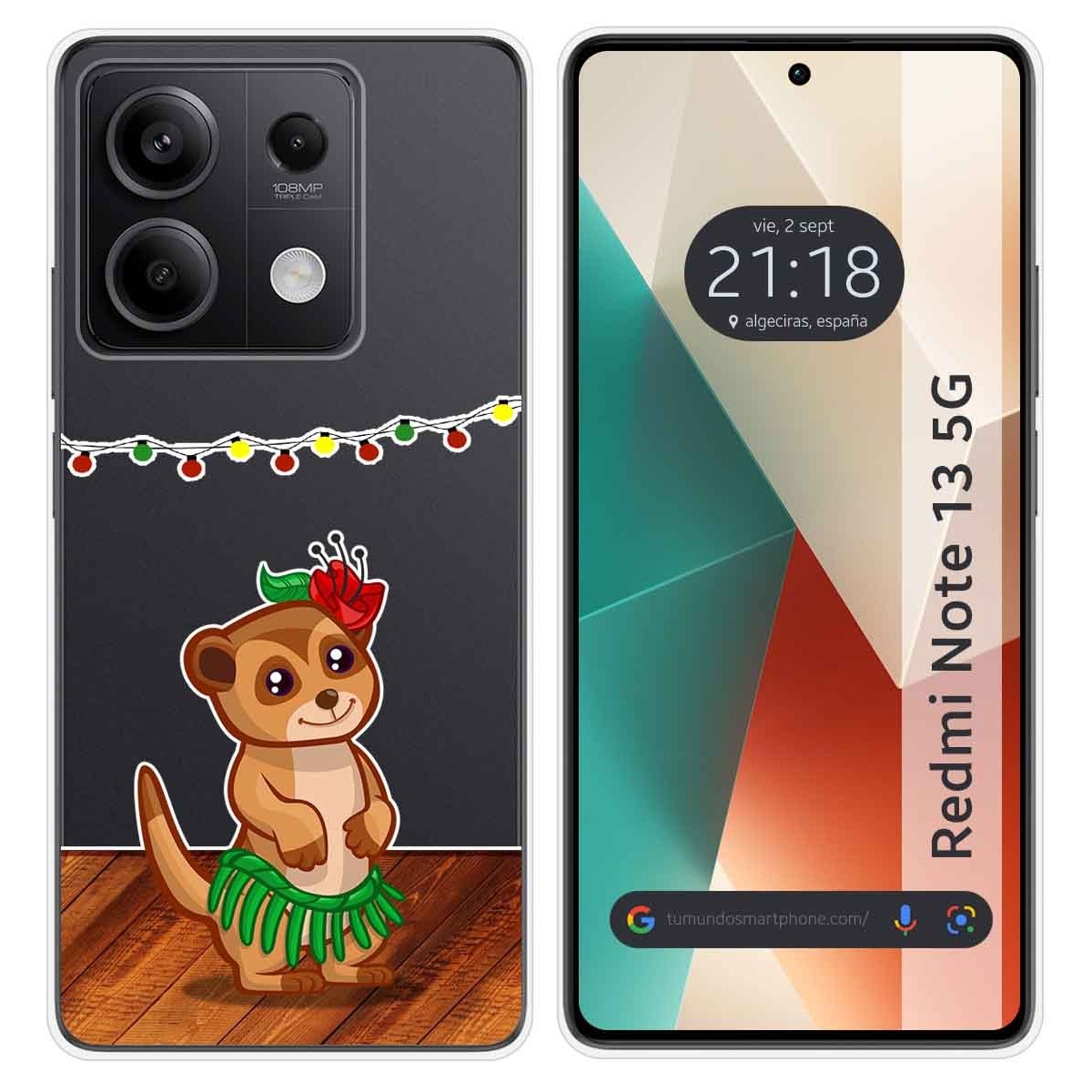 Funda Silicona Transparente para Xiaomi Redmi Note 13 5G diseño Suricata Dibujos