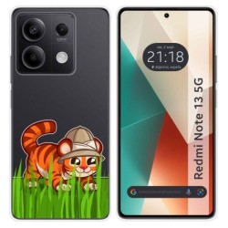 Funda Silicona Transparente para Xiaomi Redmi Note 13 5G diseño Tigre Dibujos