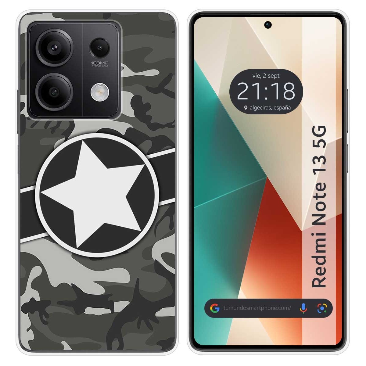 Funda Silicona para Xiaomi Redmi Note 13 5G diseño Camuflaje 02 Dibujos