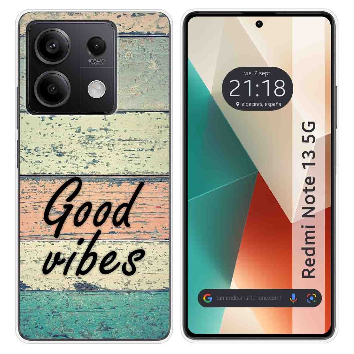 Funda Silicona para Xiaomi Redmi Note 13 5G diseño Madera 01 Dibujos