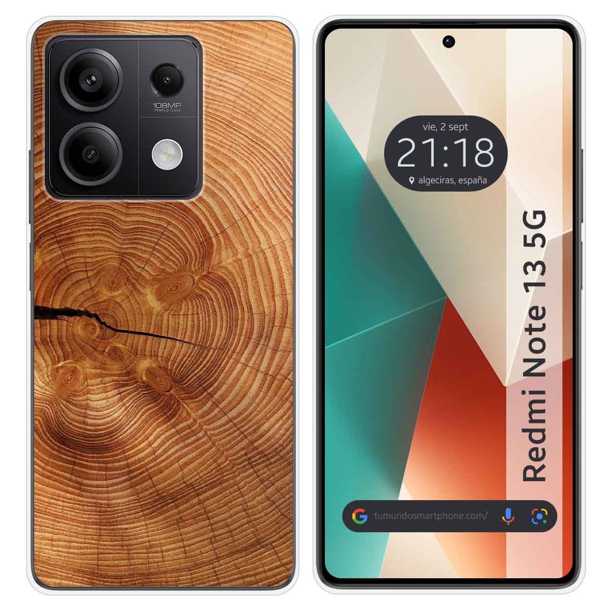 Funda Silicona para Xiaomi Redmi Note 13 5G diseño Madera 04 Dibujos