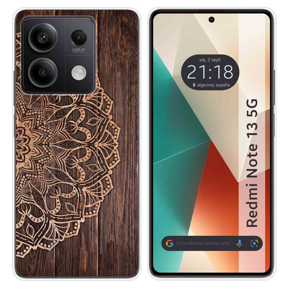 Funda Silicona para Xiaomi Redmi Note 13 5G diseño Madera 06 Dibujos