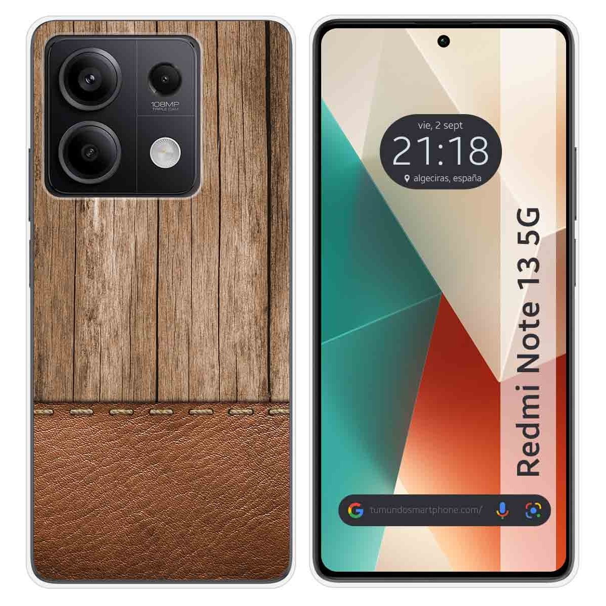 Funda Silicona para Xiaomi Redmi Note 13 5G diseño Madera 09 Dibujos