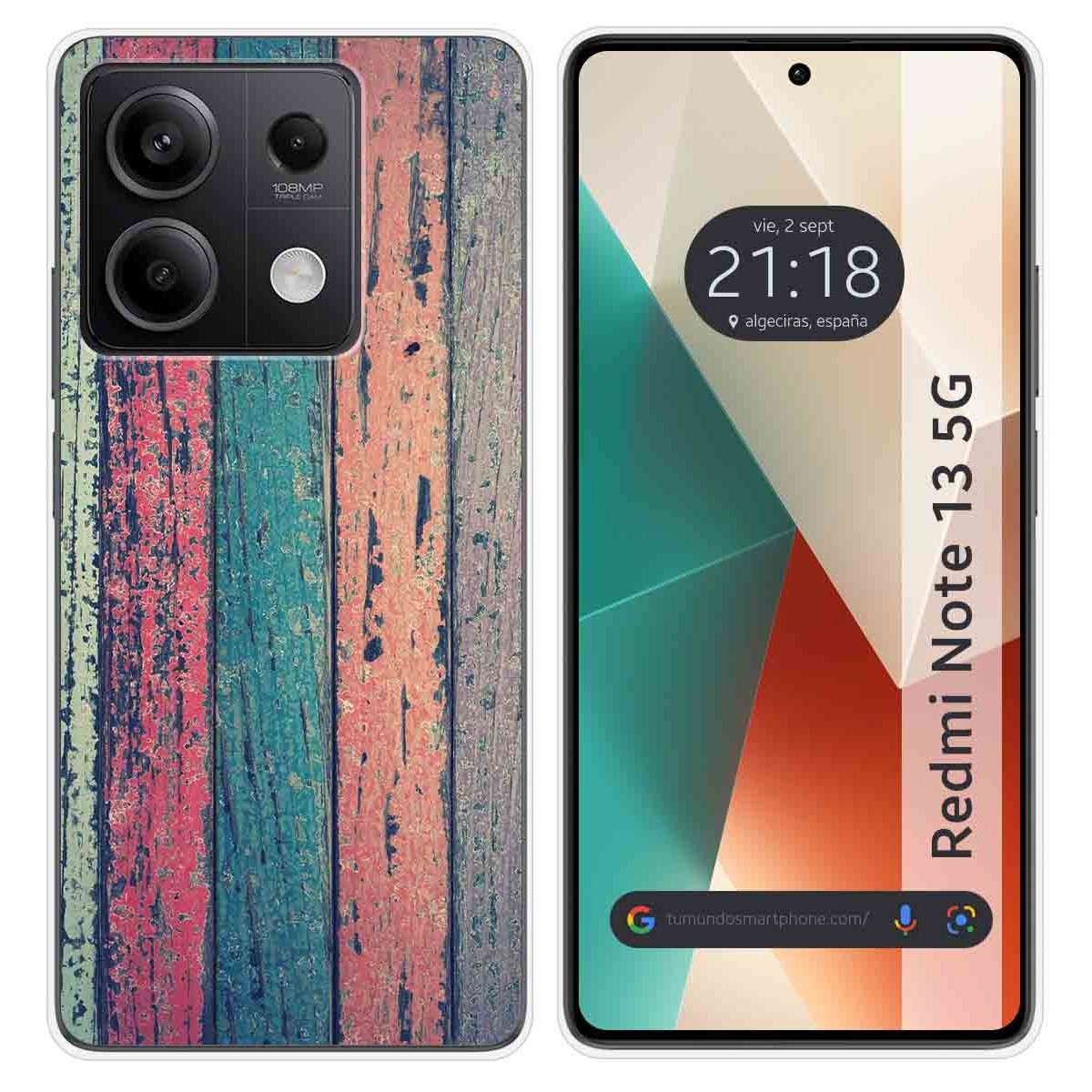 Funda Silicona para Xiaomi Redmi Note 13 5G diseño Madera 10 Dibujos