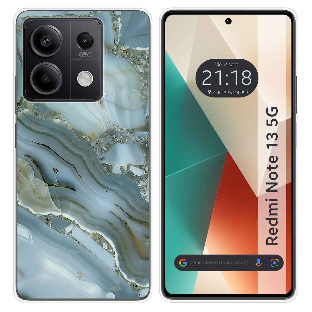 Funda Silicona para Xiaomi Redmi Note 13 5G diseño Mármol 09 Dibujos