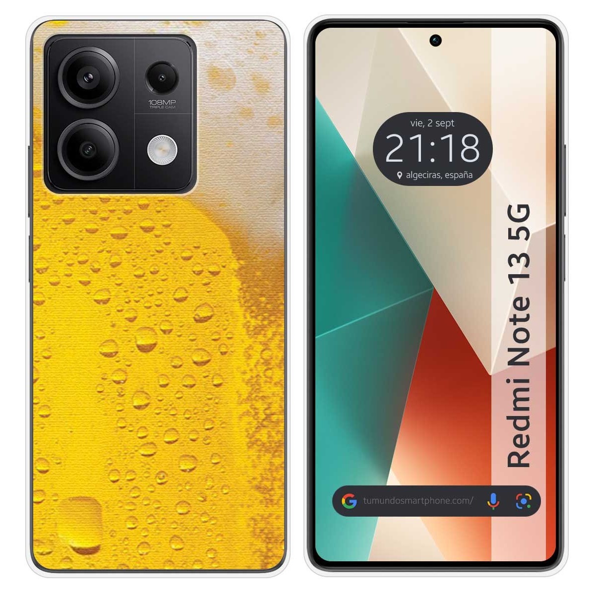 Funda Silicona para Xiaomi Redmi Note 13 5G diseño Cerveza Dibujos