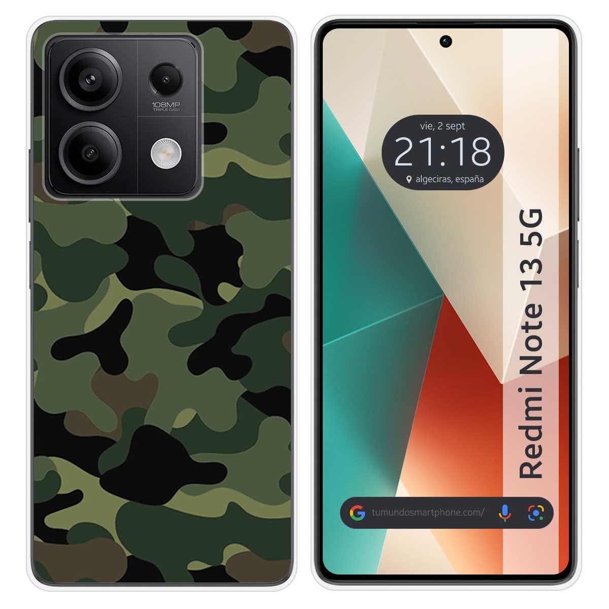 Funda Silicona para Xiaomi Redmi Note 13 5G diseño Camuflaje Dibujos