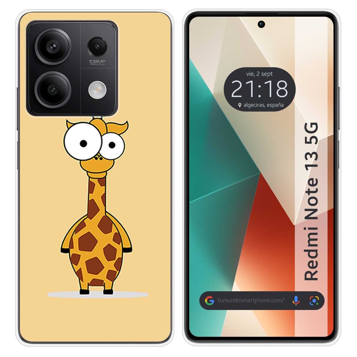 Funda Silicona para Xiaomi Redmi Note 13 5G diseño Jirafa Dibujos