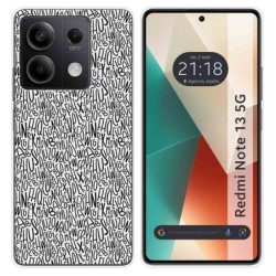 Funda Silicona para Xiaomi Redmi Note 13 5G diseño Letras Dibujos