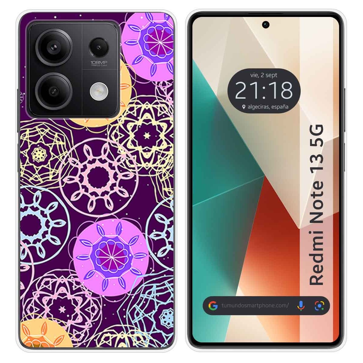 Funda Silicona para Xiaomi Redmi Note 13 5G diseño Radial Dibujos