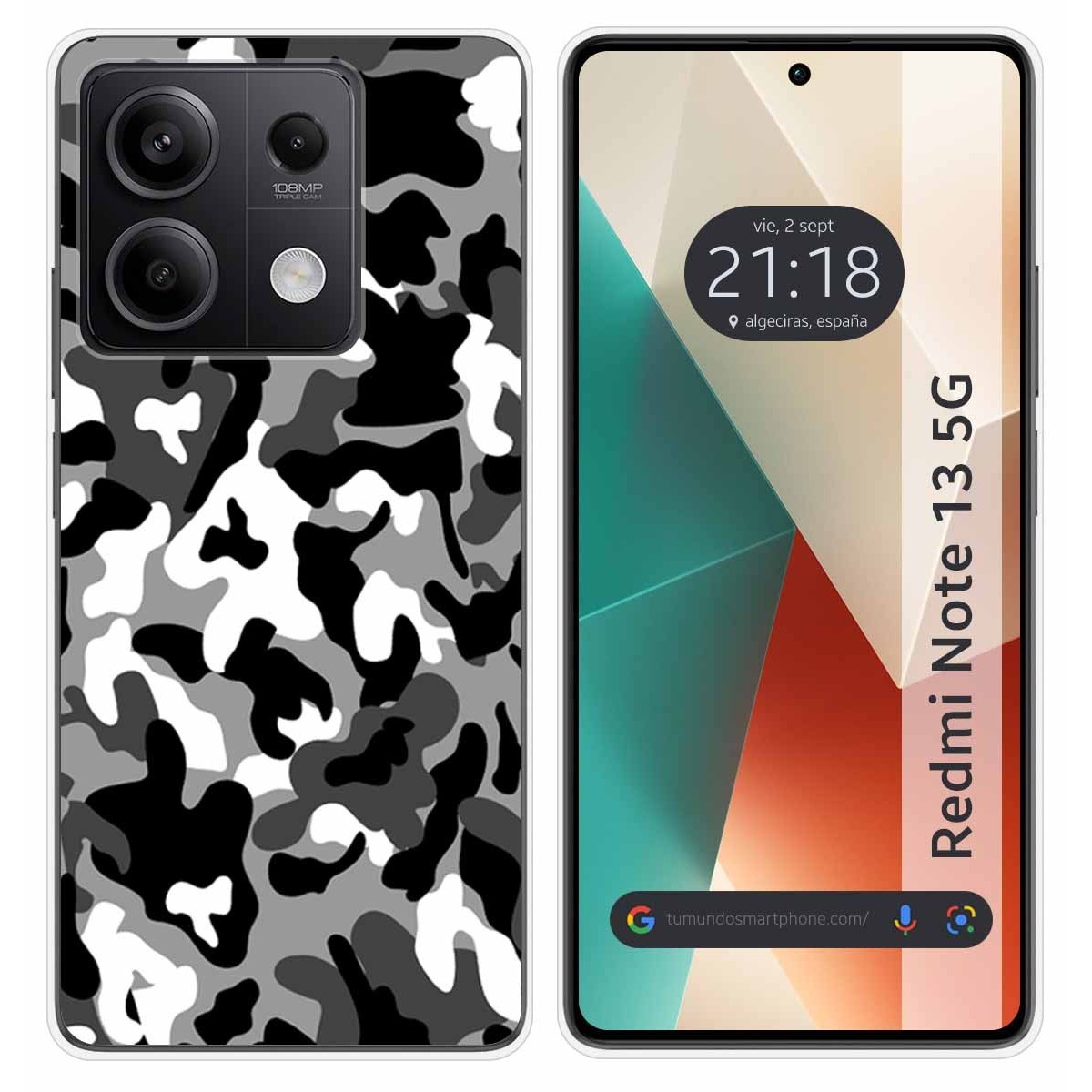 Funda Silicona para Xiaomi Redmi Note 13 5G diseño Snow Camuflaje Dibujos