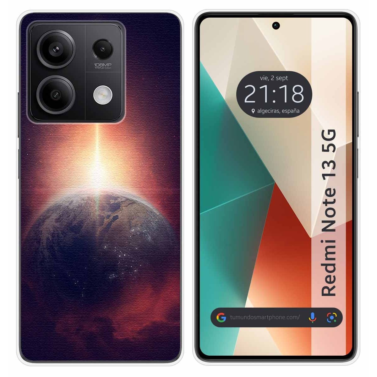 Funda Silicona para Xiaomi Redmi Note 13 5G diseño Tierra Dibujos