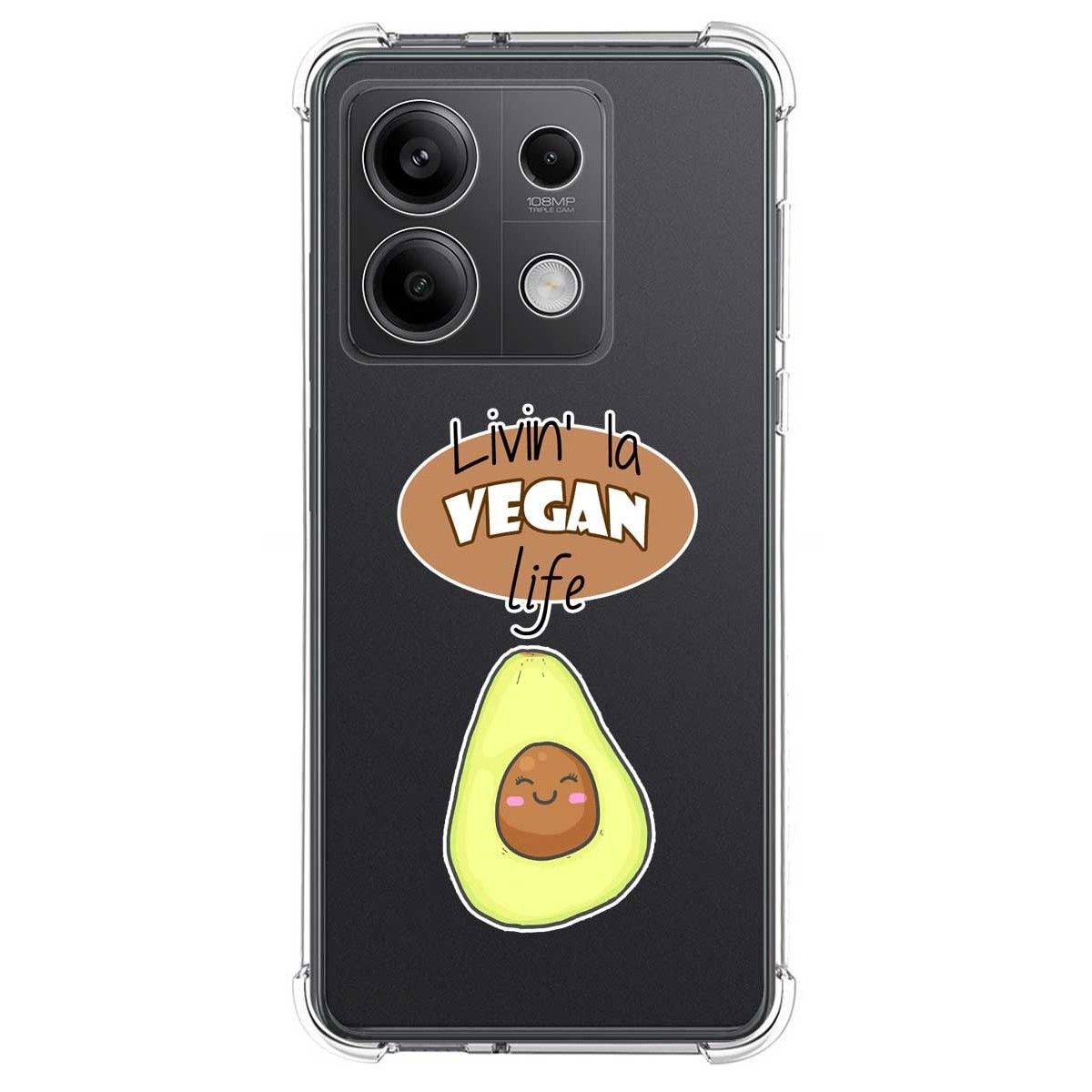 Funda Silicona Antigolpes para Xiaomi Redmi Note 13 5G diseño Vegan Life Dibujos