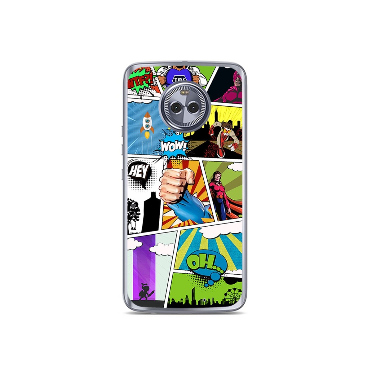 Funda Gel Tpu para Motorola Moto X4 Diseño Comic Dibujos