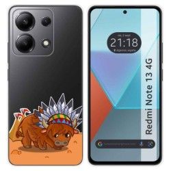 Funda Silicona Transparente para Xiaomi Redmi Note 13 4G diseño Bufalo Dibujos