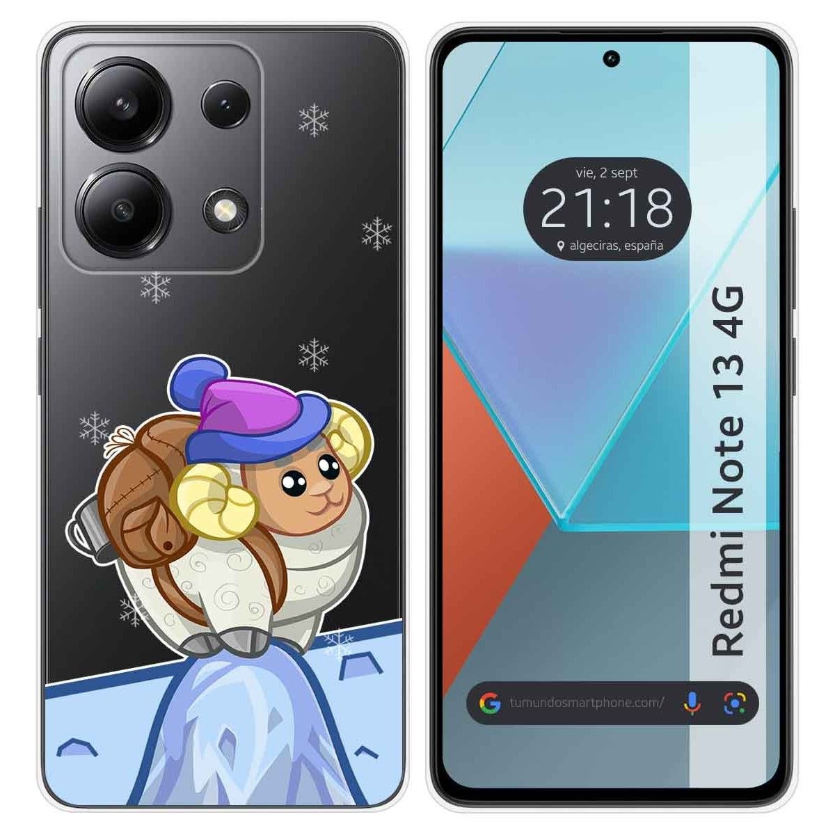 Funda Silicona Transparente para Xiaomi Redmi Note 13 4G diseño Cabra Dibujos