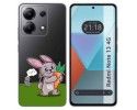 Funda Silicona Transparente para Xiaomi Redmi Note 13 4G diseño Conejo Dibujos
