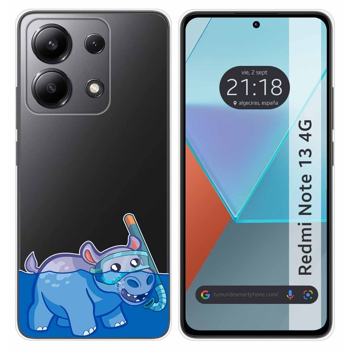Funda Silicona Transparente para Xiaomi Redmi Note 13 4G diseño Hipo Dibujos
