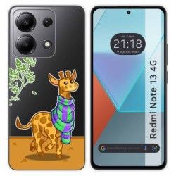 Funda Silicona Transparente para Xiaomi Redmi Note 13 4G diseño Jirafa Dibujos