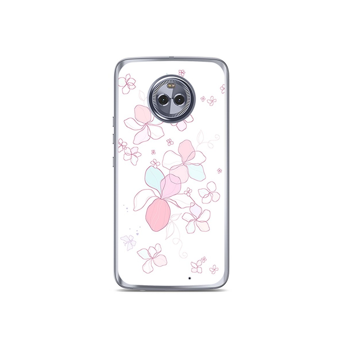 Funda Gel Tpu para Motorola Moto X4 Diseño Flores Minimal Dibujos