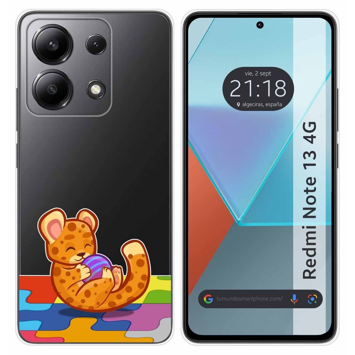 Funda Silicona Transparente para Xiaomi Redmi Note 13 4G diseño Leopardo Dibujos