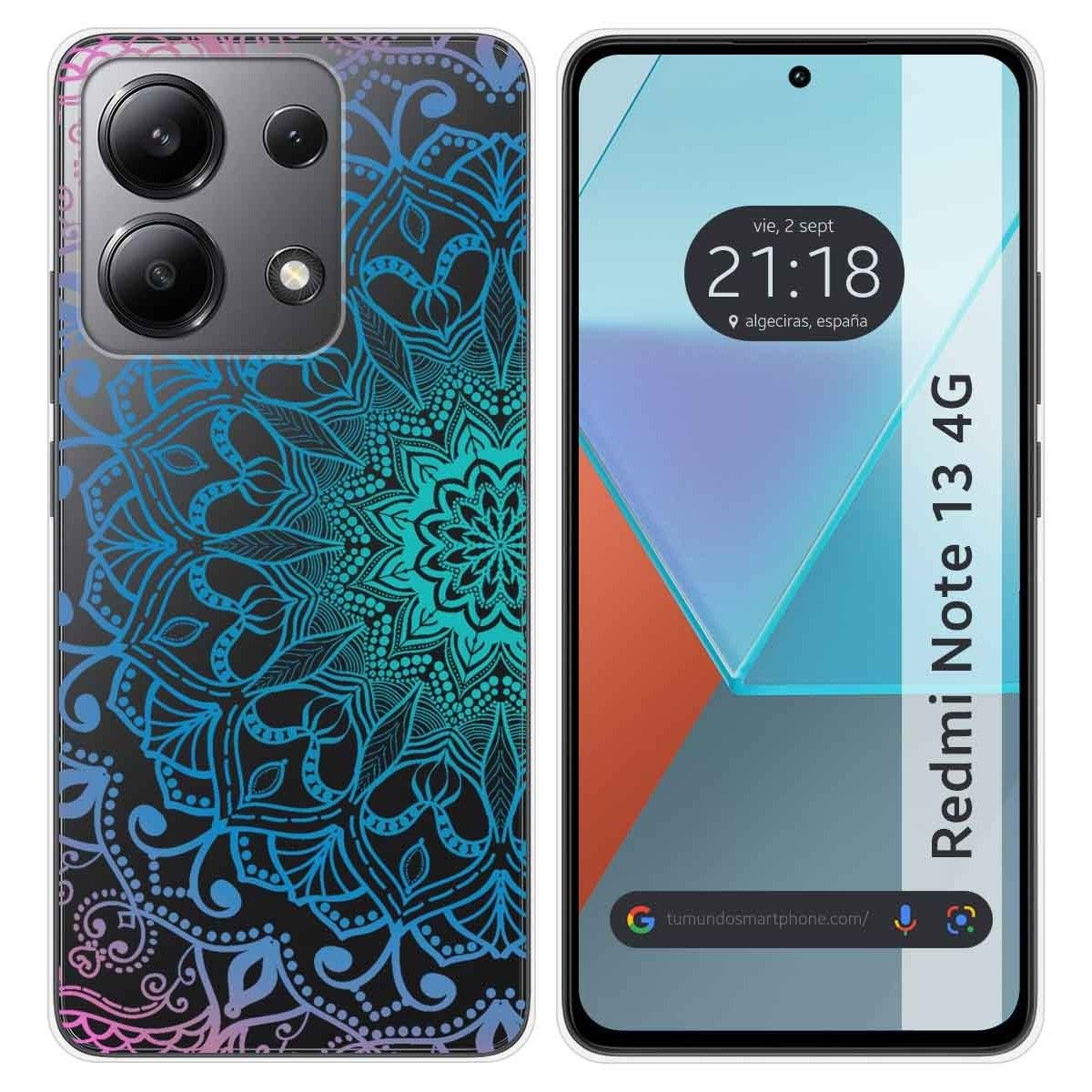 Funda Silicona Transparente para Xiaomi Redmi Note 13 4G diseño Mandala Dibujos