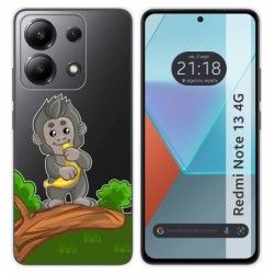 Funda Silicona Transparente para Xiaomi Redmi Note 13 4G diseño Mono Dibujos