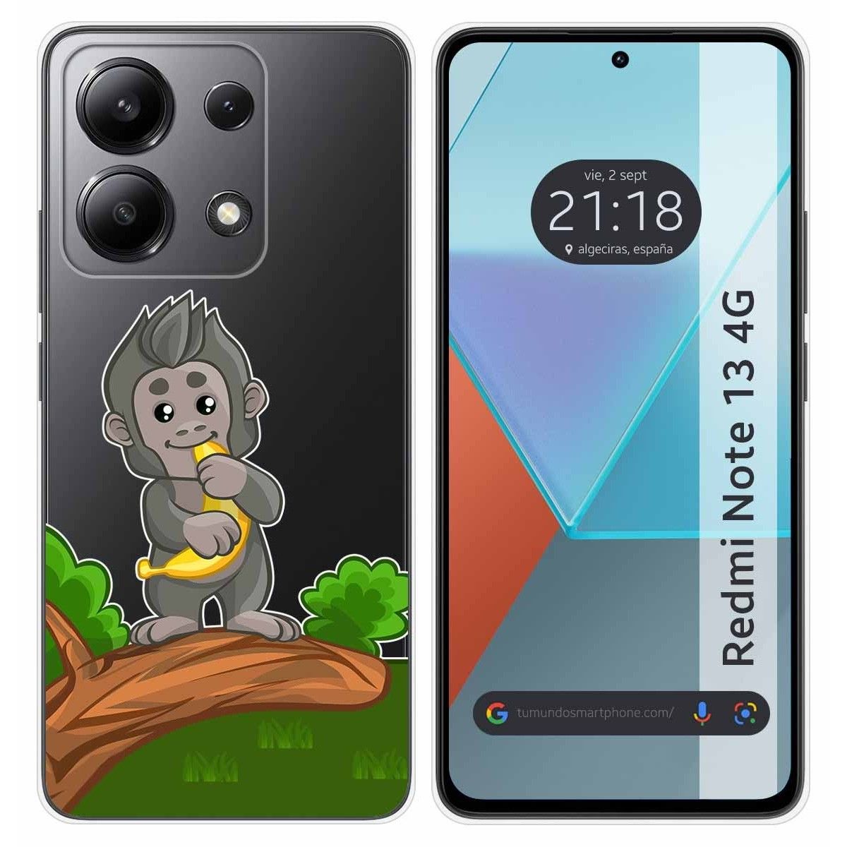 Funda Silicona Transparente para Xiaomi Redmi Note 13 4G diseño Mono Dibujos