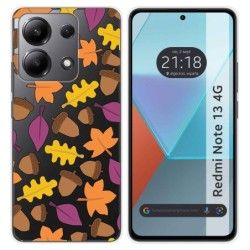 Funda Silicona Transparente para Xiaomi Redmi Note 13 4G diseño Otoño Dibujos