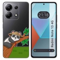 Funda Silicona Transparente para Xiaomi Redmi Note 13 4G diseño Panda Dibujos