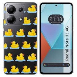 Funda Silicona Transparente para Xiaomi Redmi Note 13 4G diseño Pato Dibujos
