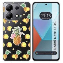 Funda Silicona Transparente para Xiaomi Redmi Note 13 4G diseño Piña Dibujos