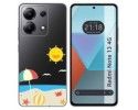 Funda Silicona Transparente para Xiaomi Redmi Note 13 4G diseño Playa Dibujos