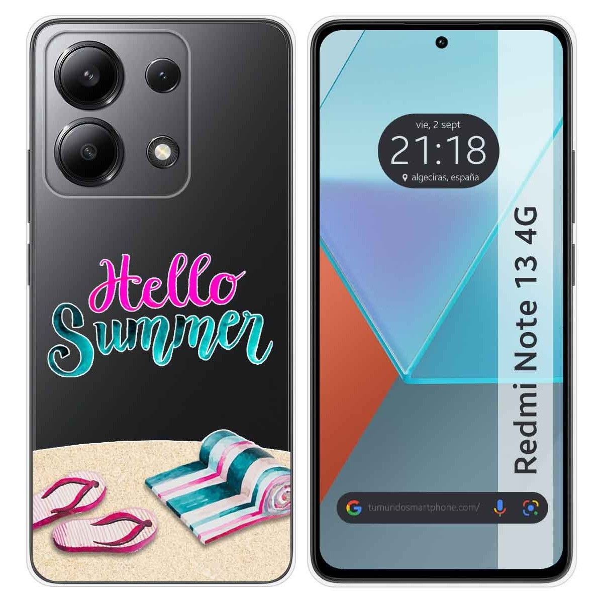 Funda Silicona Transparente para Xiaomi Redmi Note 13 4G diseño Summer Dibujos