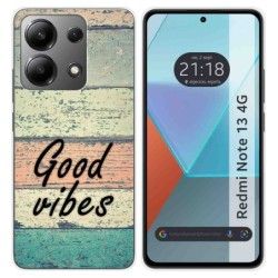 Funda Silicona para Xiaomi Redmi Note 13 4G diseño Madera 01 Dibujos