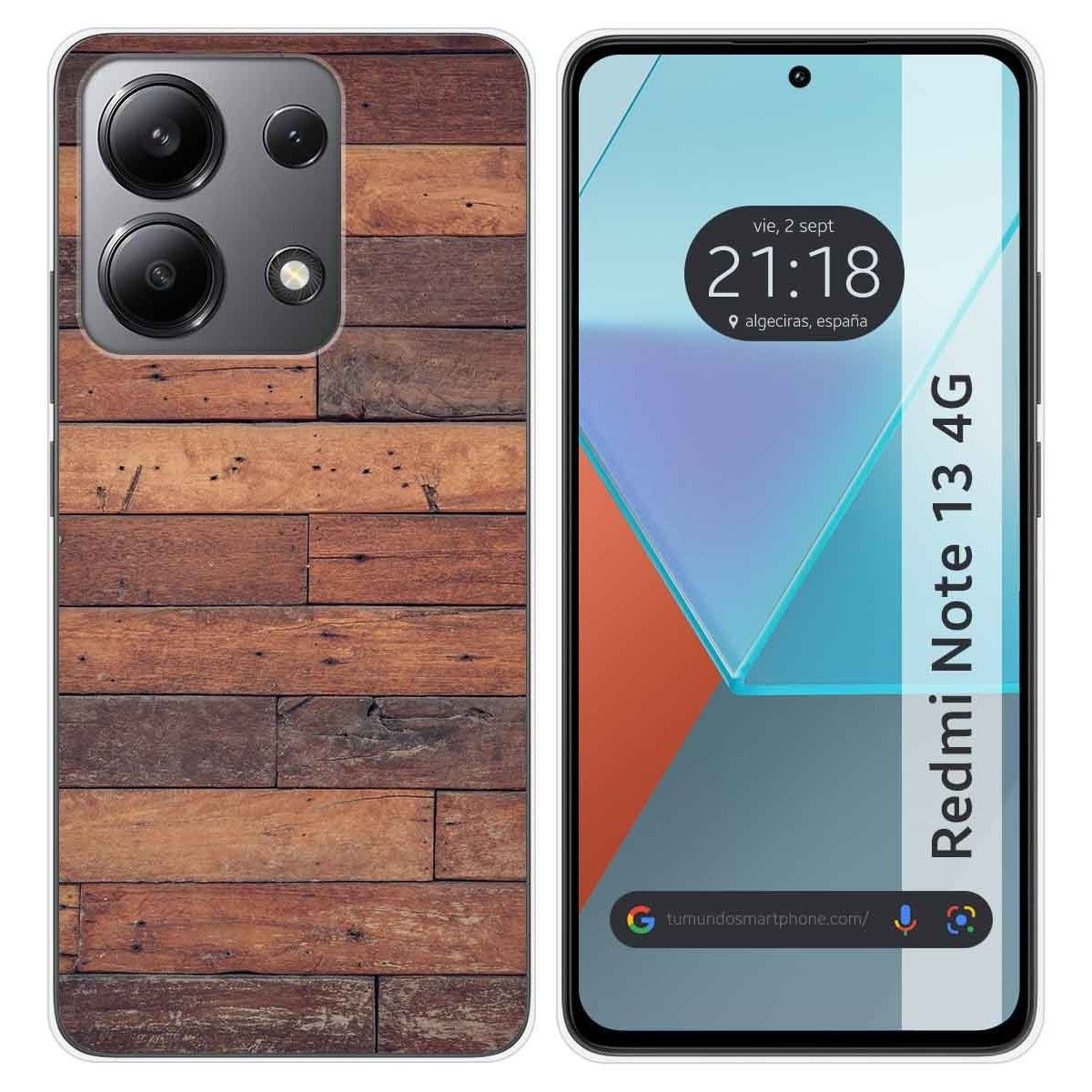 Funda Silicona para Xiaomi Redmi Note 13 4G diseño Madera 03 Dibujos