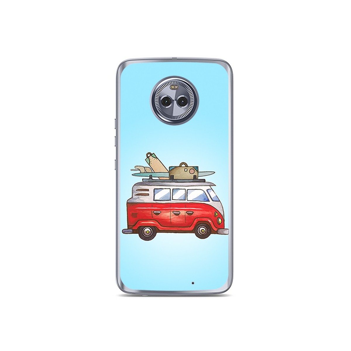 Funda Gel Tpu para Motorola Moto X4 Diseño Furgoneta Dibujos