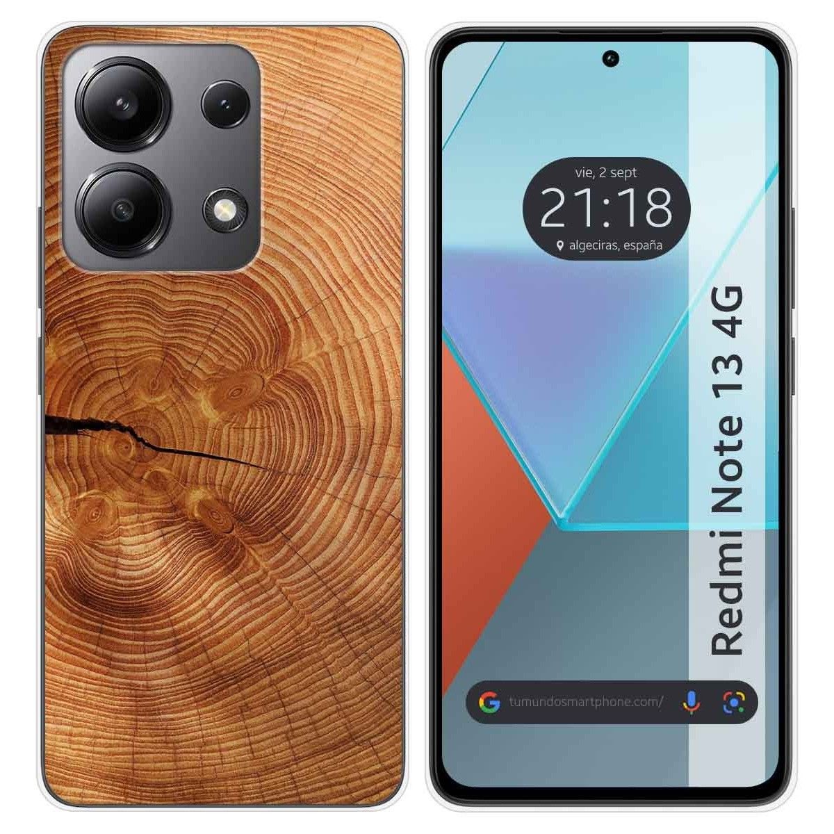 Funda Silicona para Xiaomi Redmi Note 13 4G diseño Madera 04 Dibujos