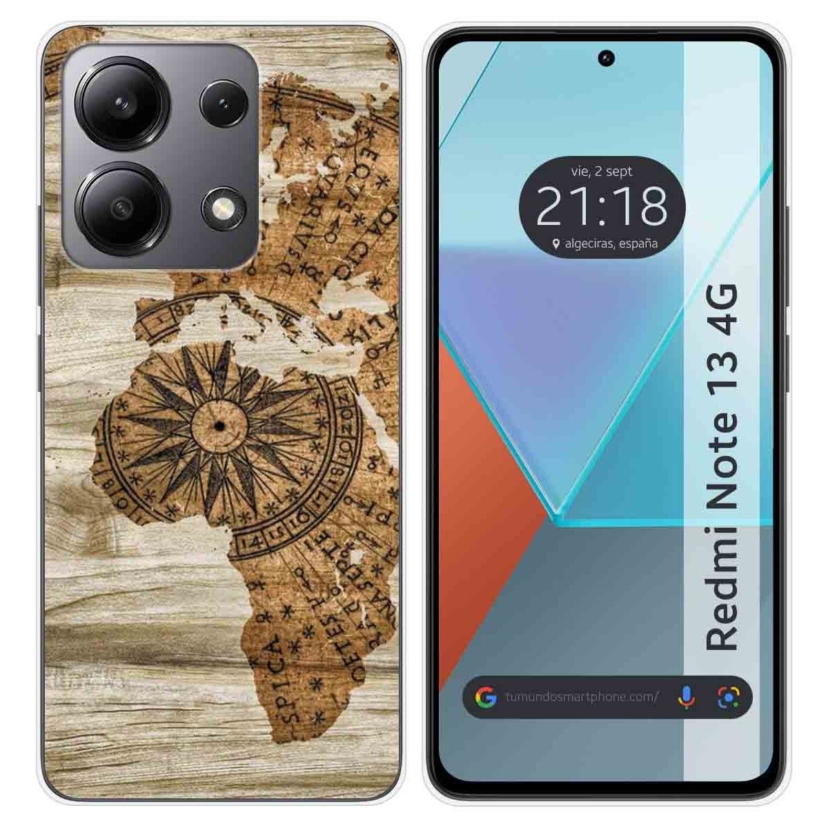 Funda Silicona para Xiaomi Redmi Note 13 4G diseño Madera 07 Dibujos