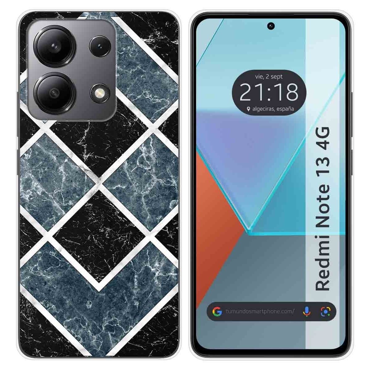 Funda Silicona para Xiaomi Redmi Note 13 4G diseño Mármol 06 Dibujos