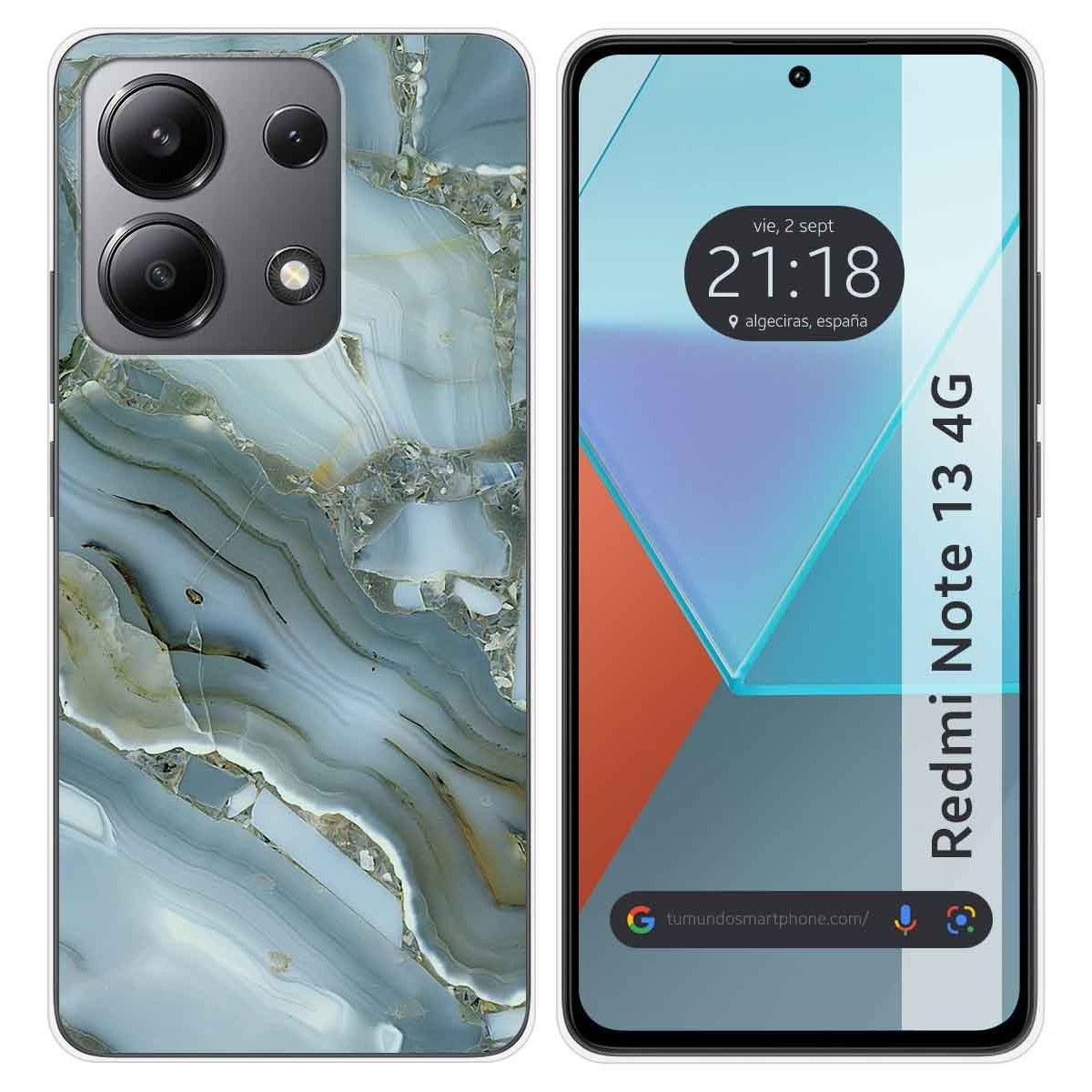 Funda Silicona para Xiaomi Redmi Note 13 4G diseño Mármol 09 Dibujos